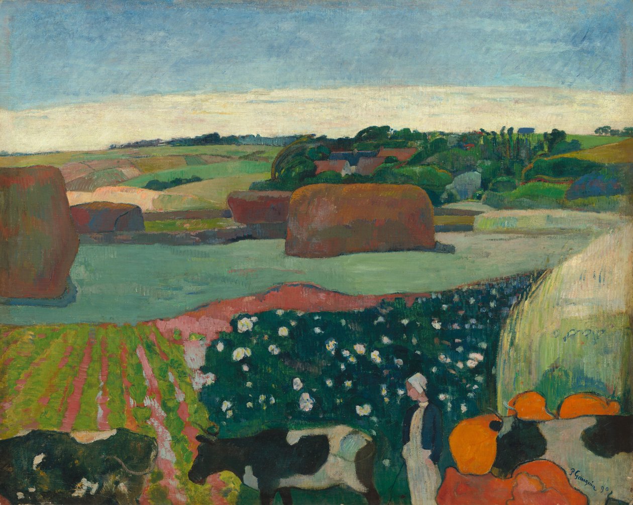 Höstackar i Bretagne, 1890. av Paul Gauguin