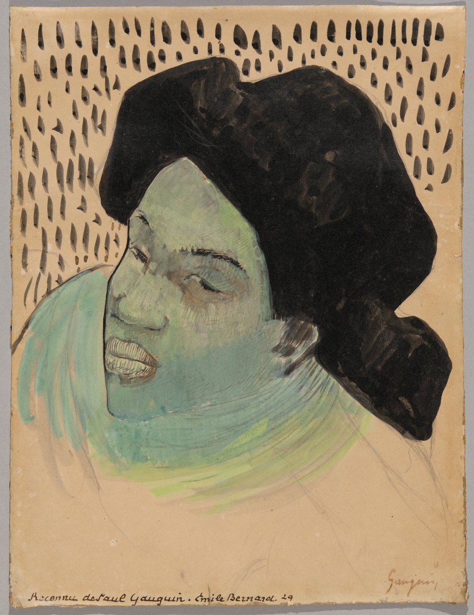 Huvud av en kvinna från Tahiti av Paul Gauguin