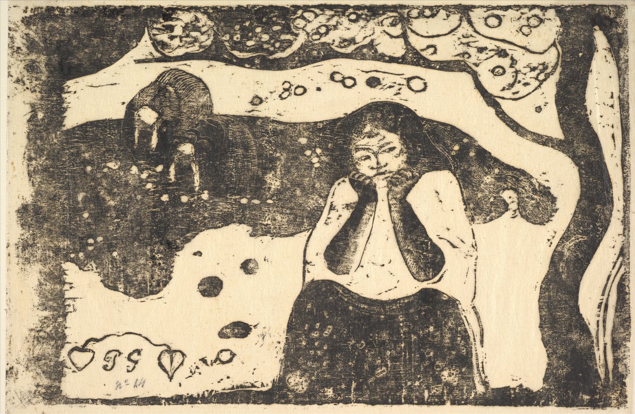 Mänskligt elände, 1898-99. av Paul Gauguin