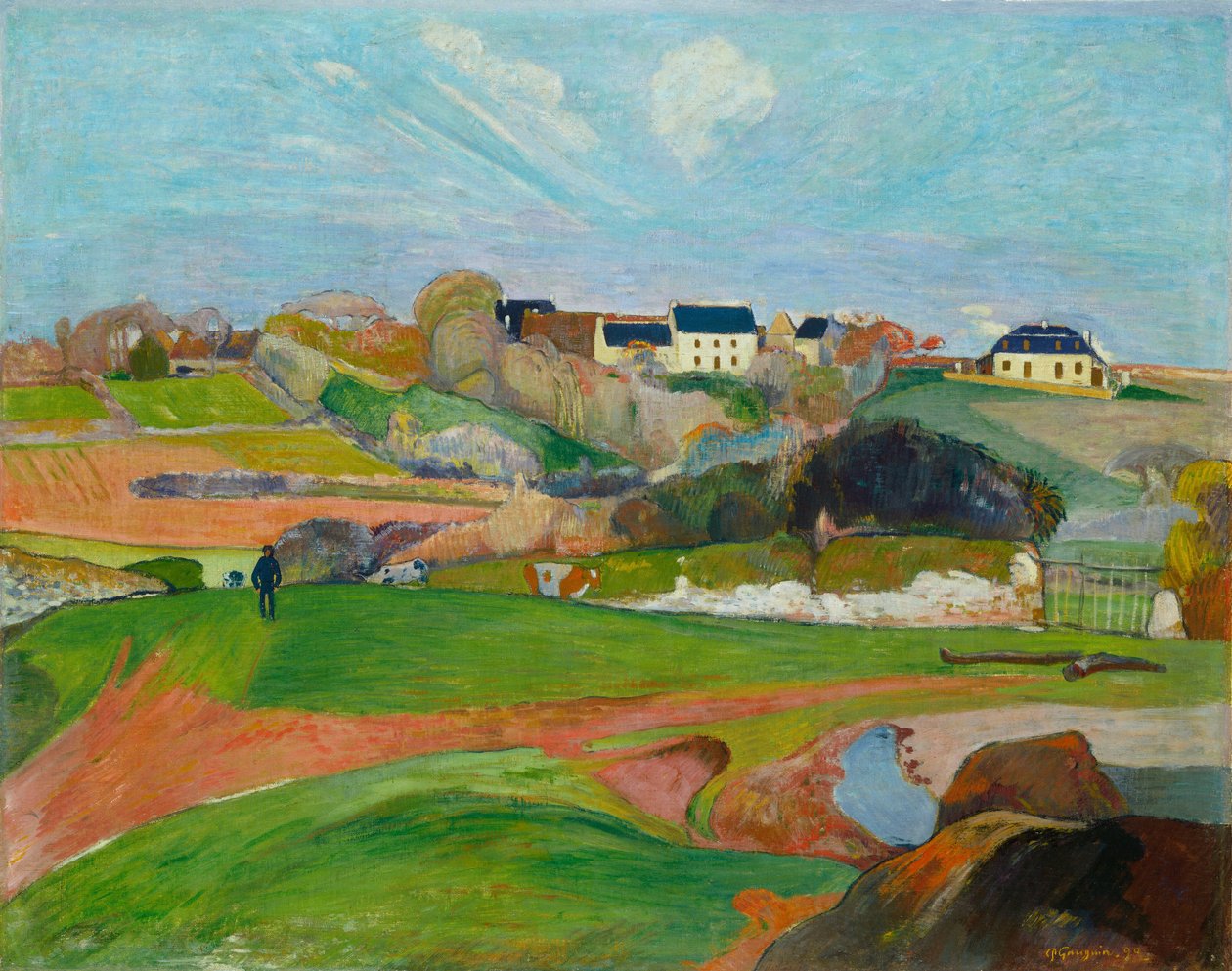 Landskap vid Le Pouldu, 1890. av Paul Gauguin