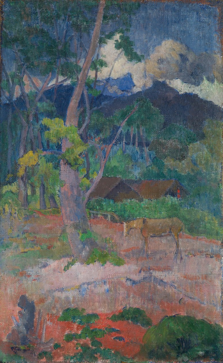 Landskap med en häst av Paul Gauguin