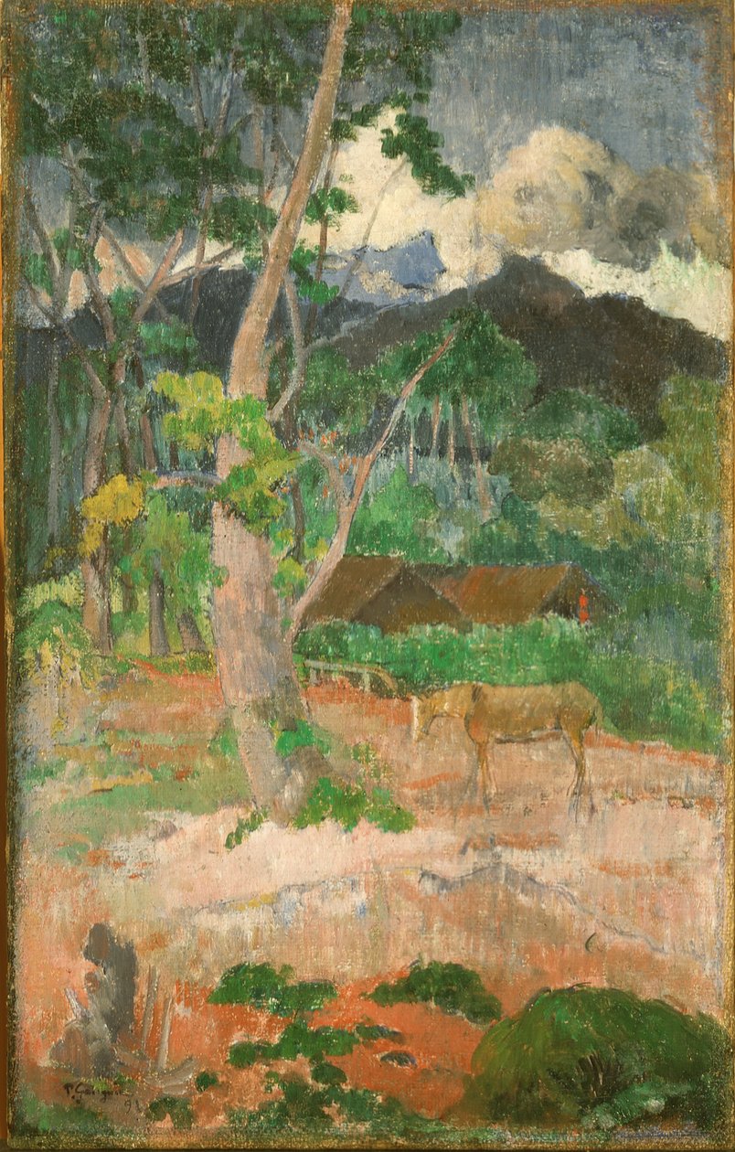 Landskap med en häst av Paul Gauguin
