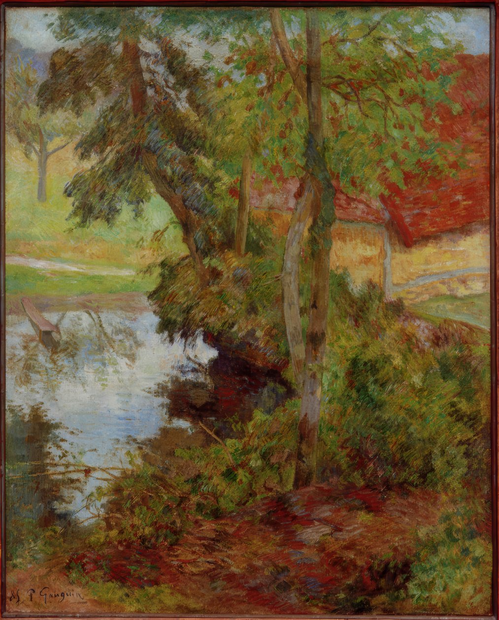 Landskap med rött tak av Paul Gauguin