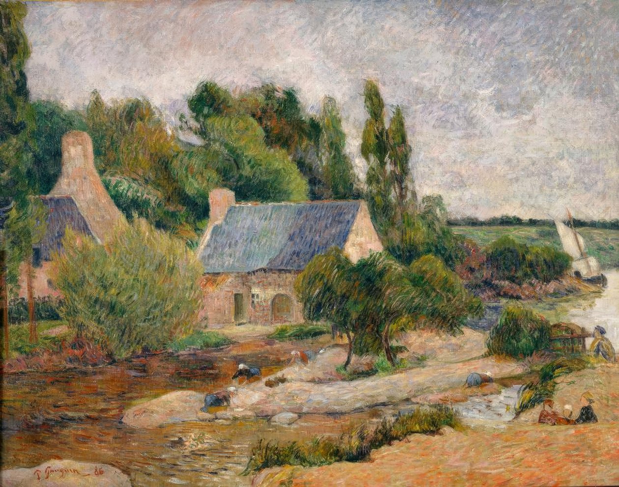 Tvättkvinnorna i Pont-Avèn av Paul Gauguin