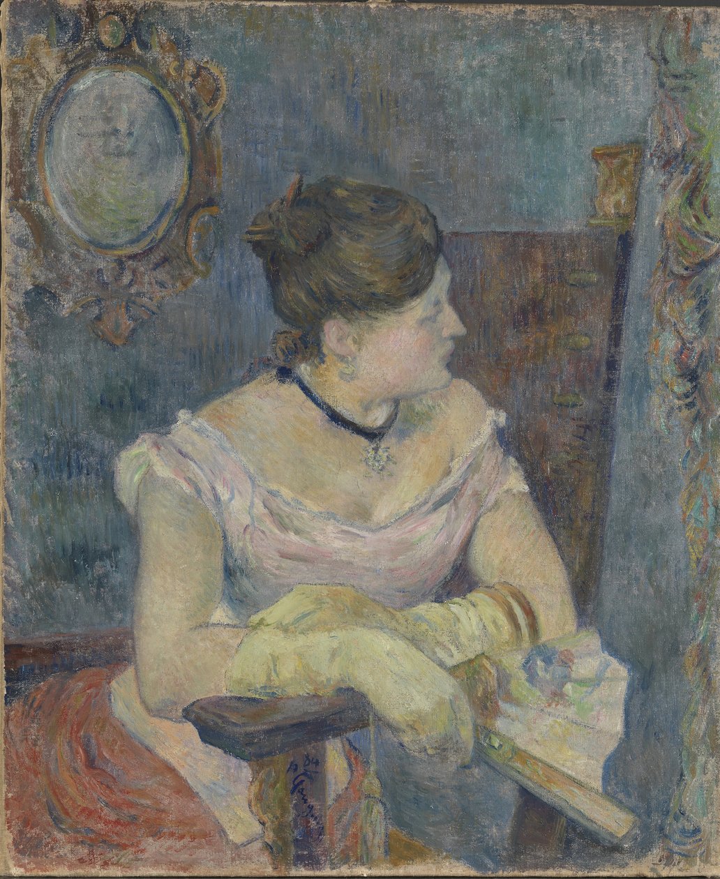 Madame Mette Gauguin i aftonklänning, 1884. av Paul Gauguin