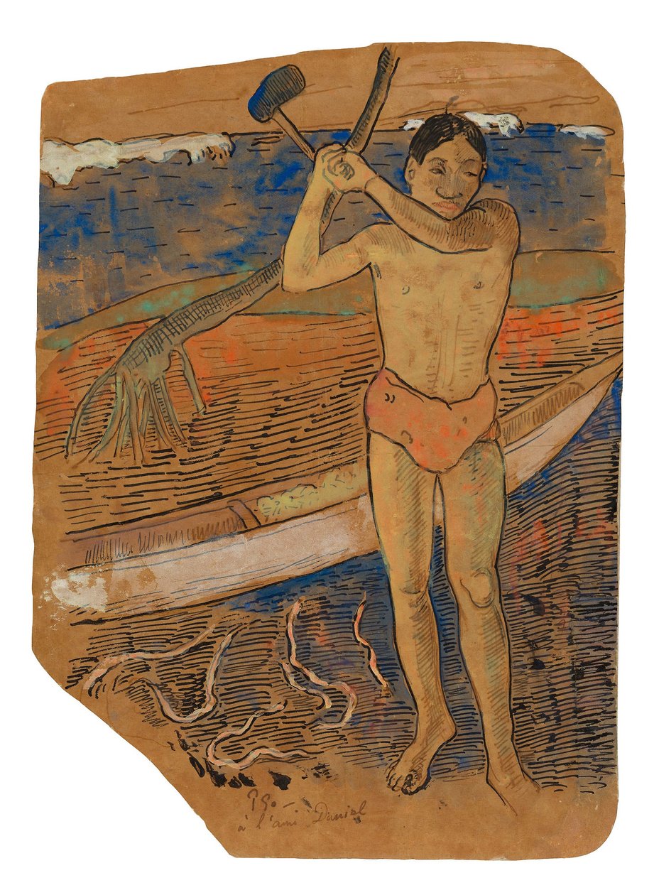 Man med en yxa av Paul Gauguin