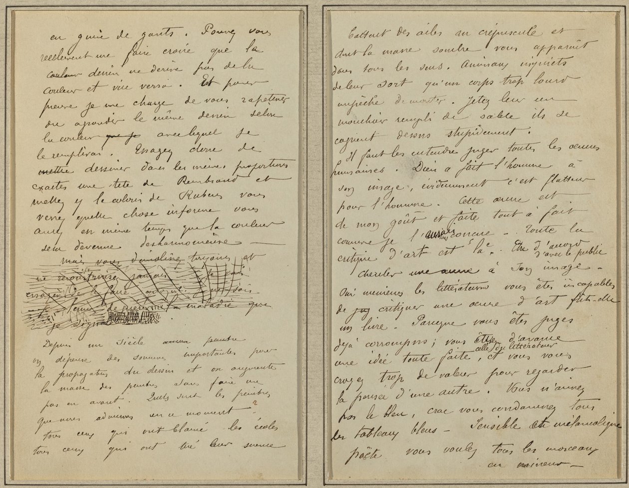 Manuskriptsidor [verso] av Paul Gauguin