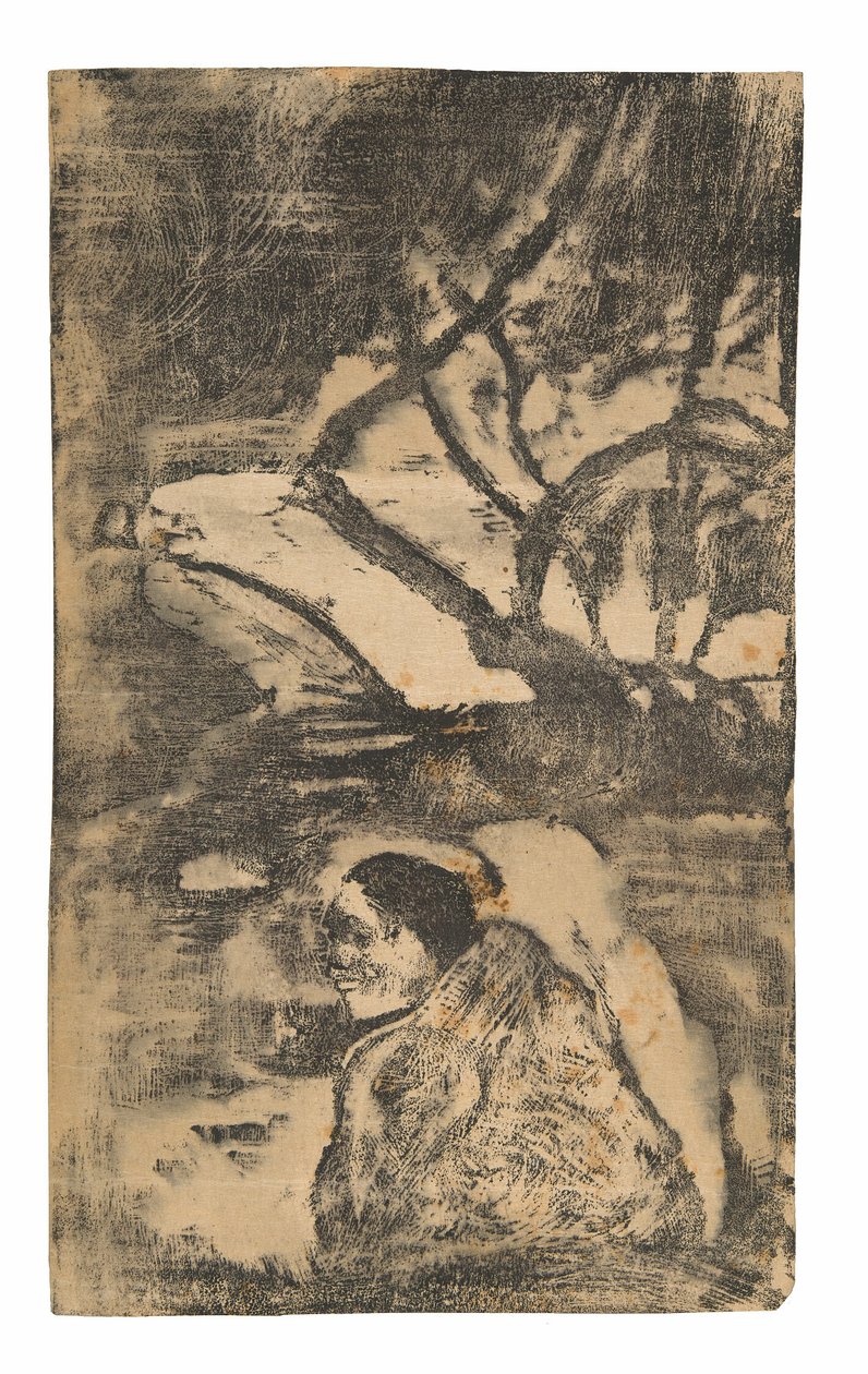 Maorikvinna i skogen av Paul Gauguin