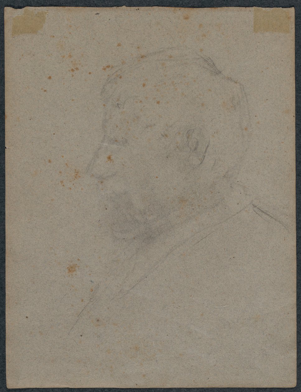 Profil byst av en man (verso) av Paul Gauguin