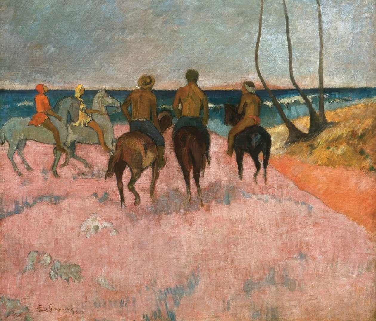 Ryttare på stranden av Paul Gauguin