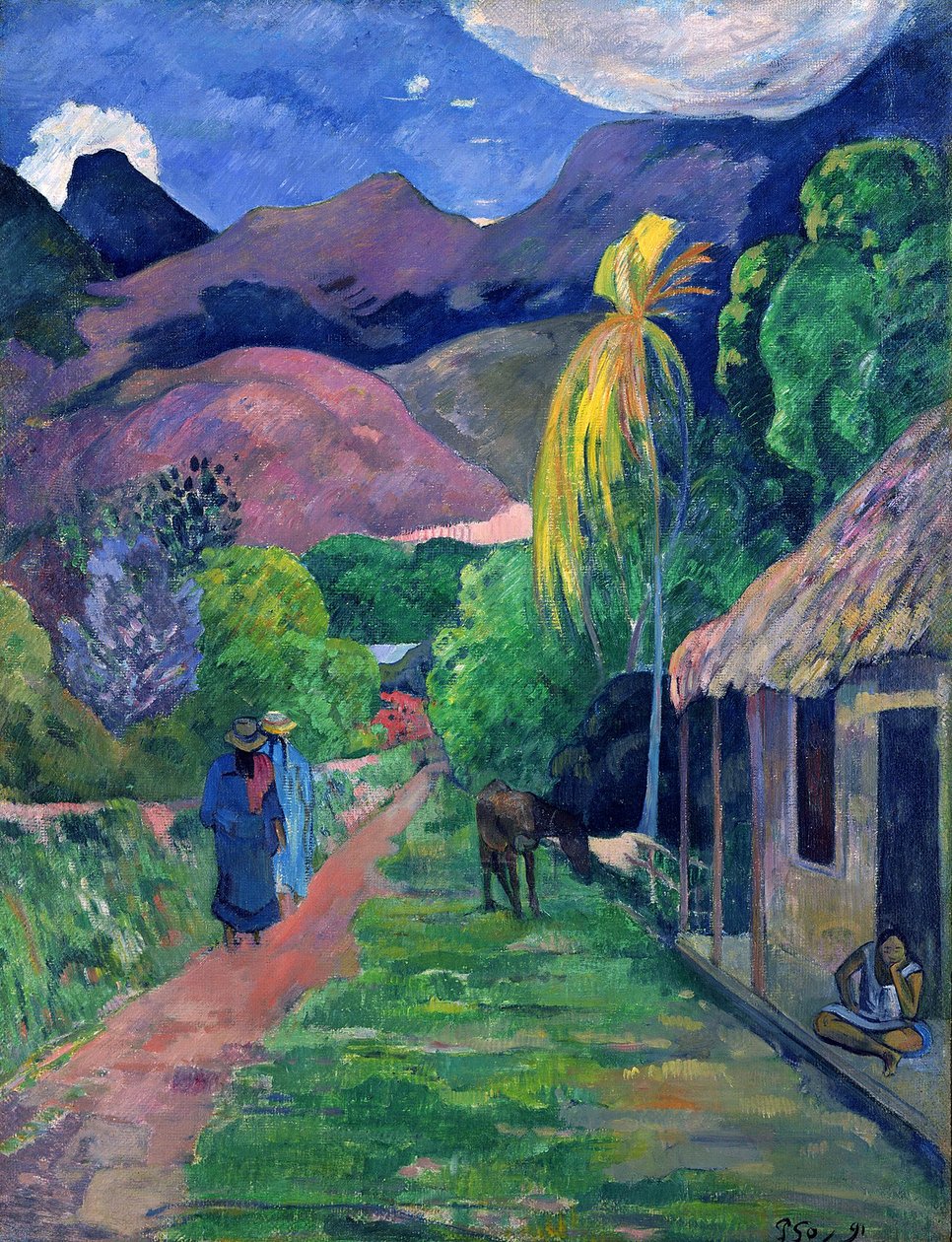 Tahiti Street av Paul Gauguin