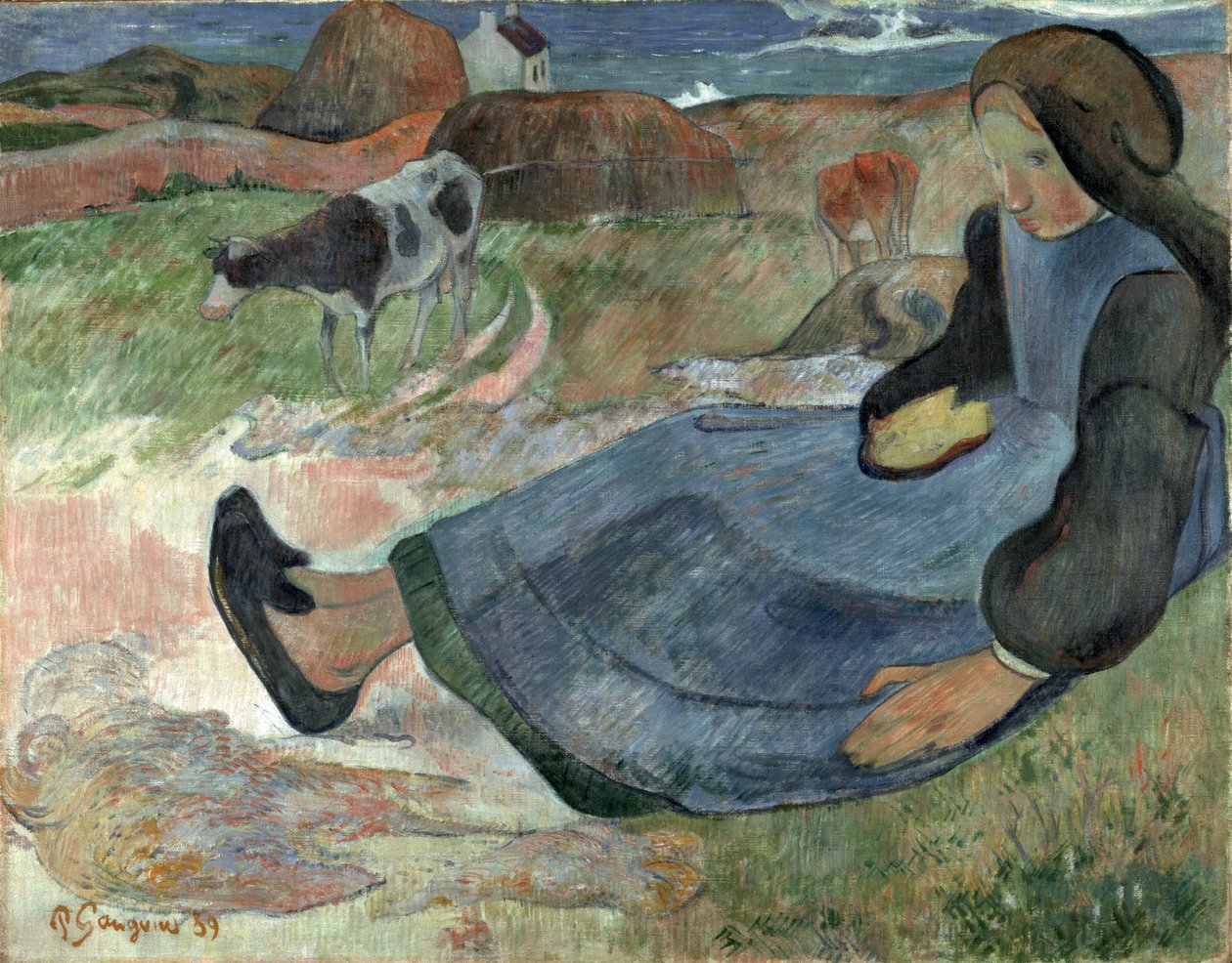 Sittande Breton Girl. av Paul Gauguin