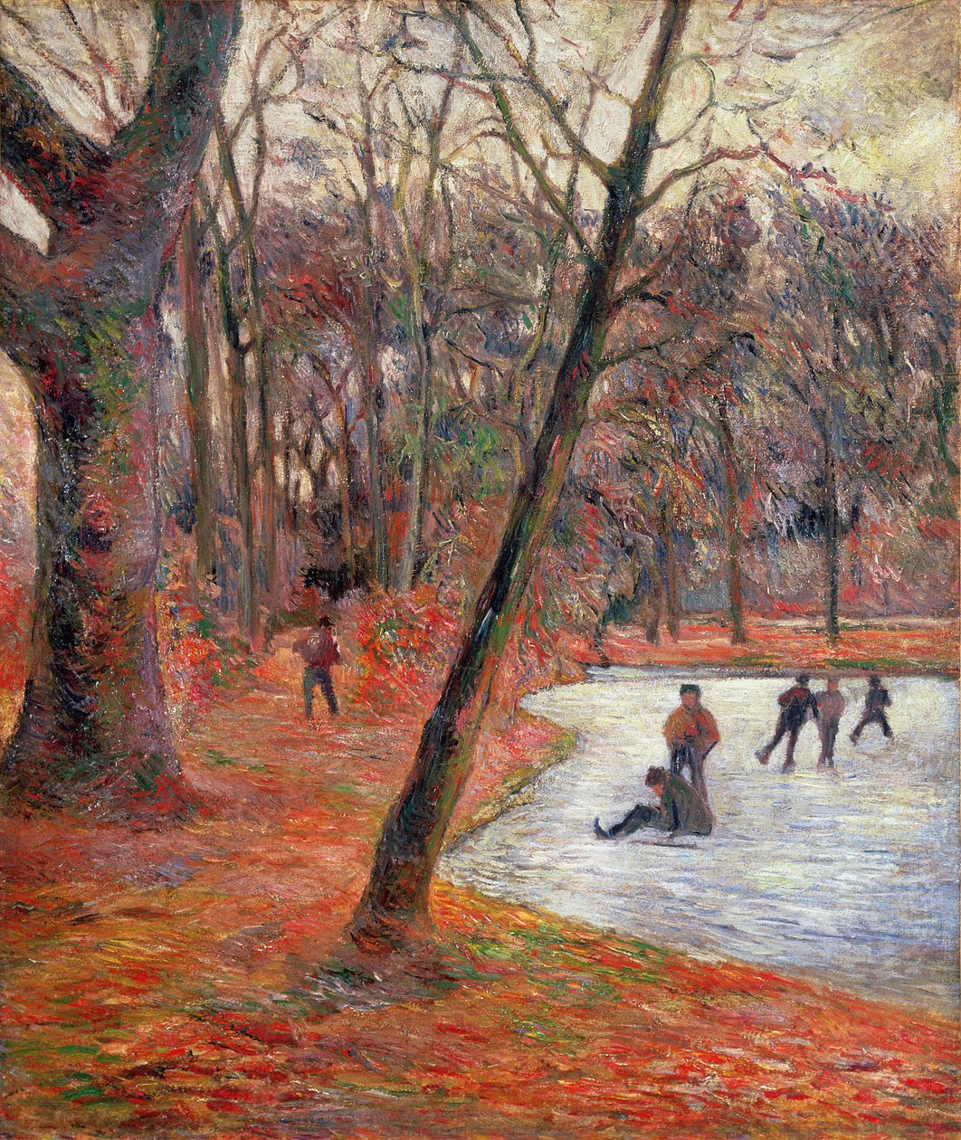 Skridskoåkare i Frederiksberg Park av Paul Gauguin