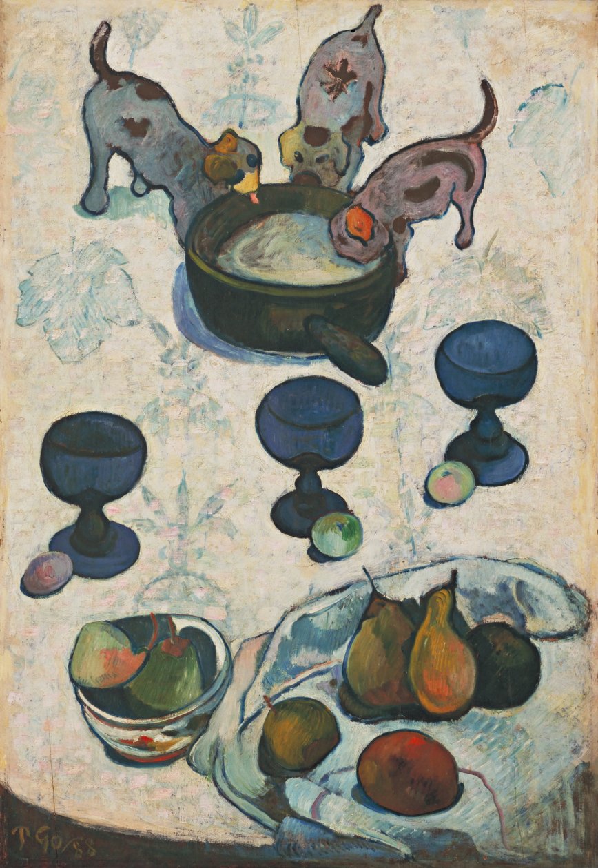 Stilleben med tre valpar av Paul Gauguin