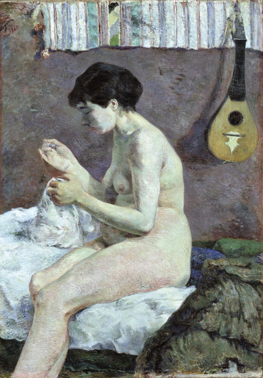 Studie av en naken Suzanne-sömnad. av Paul Gauguin