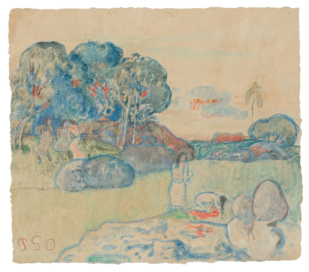 Tahitiskt landskap av Paul Gauguin
