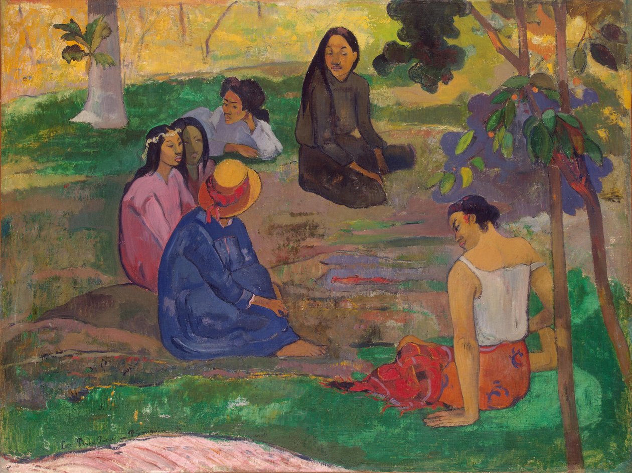 Tahitiska: Konversationen Parau Parau av Paul Gauguin