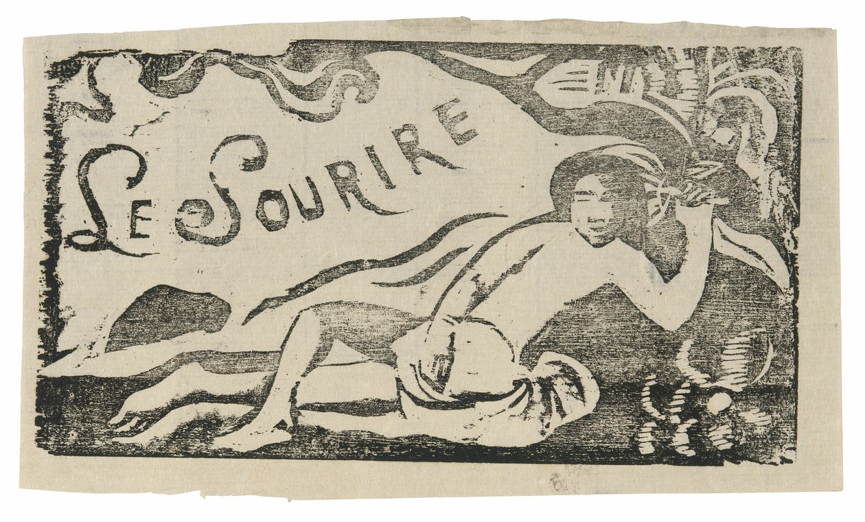 Tahitisk kvinna, huvudbonad för Le sourire av Paul Gauguin