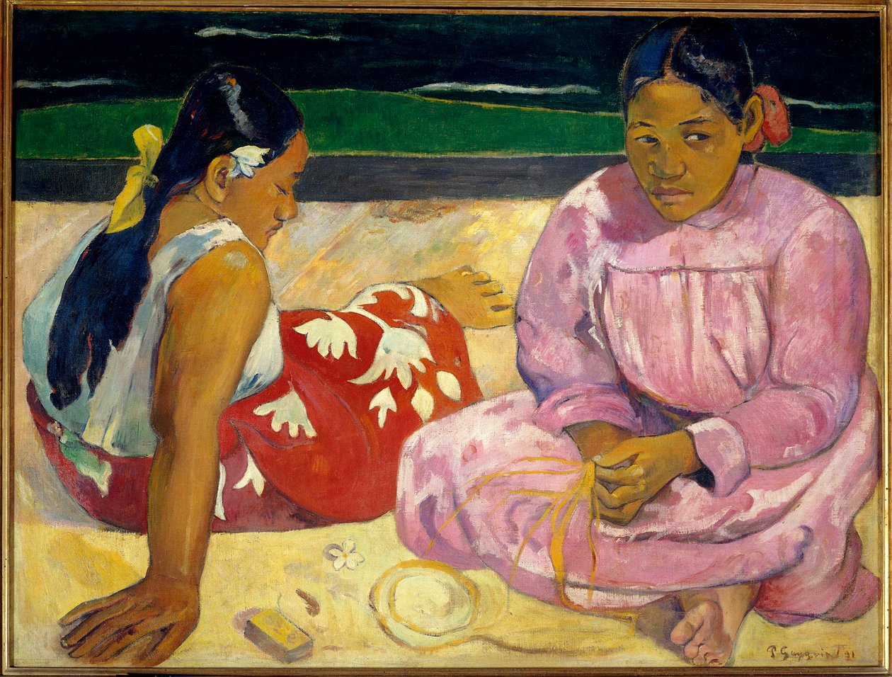 Tahitiska kvinnor eller på stranden av Paul Gauguin