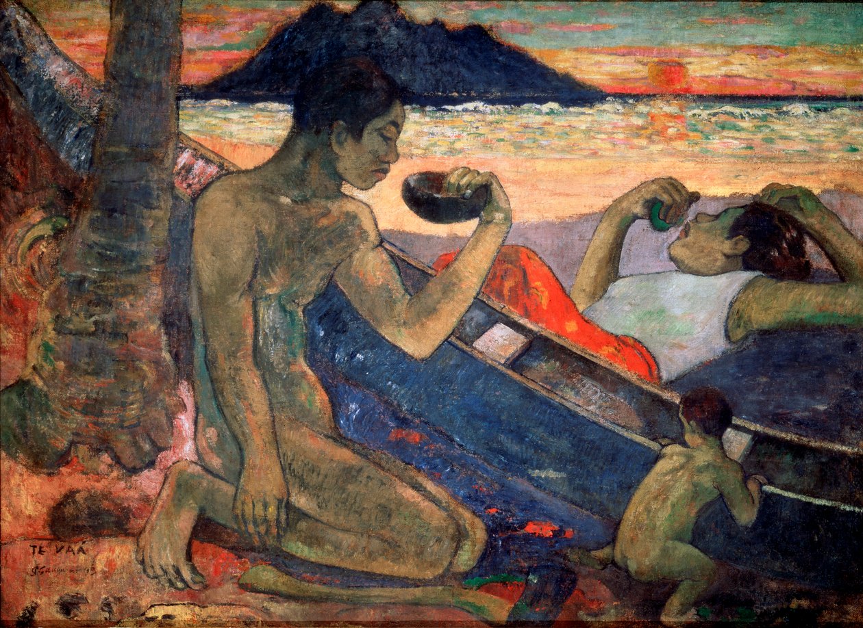 Kanoten Te Vaa, 1896 av Paul Gauguin