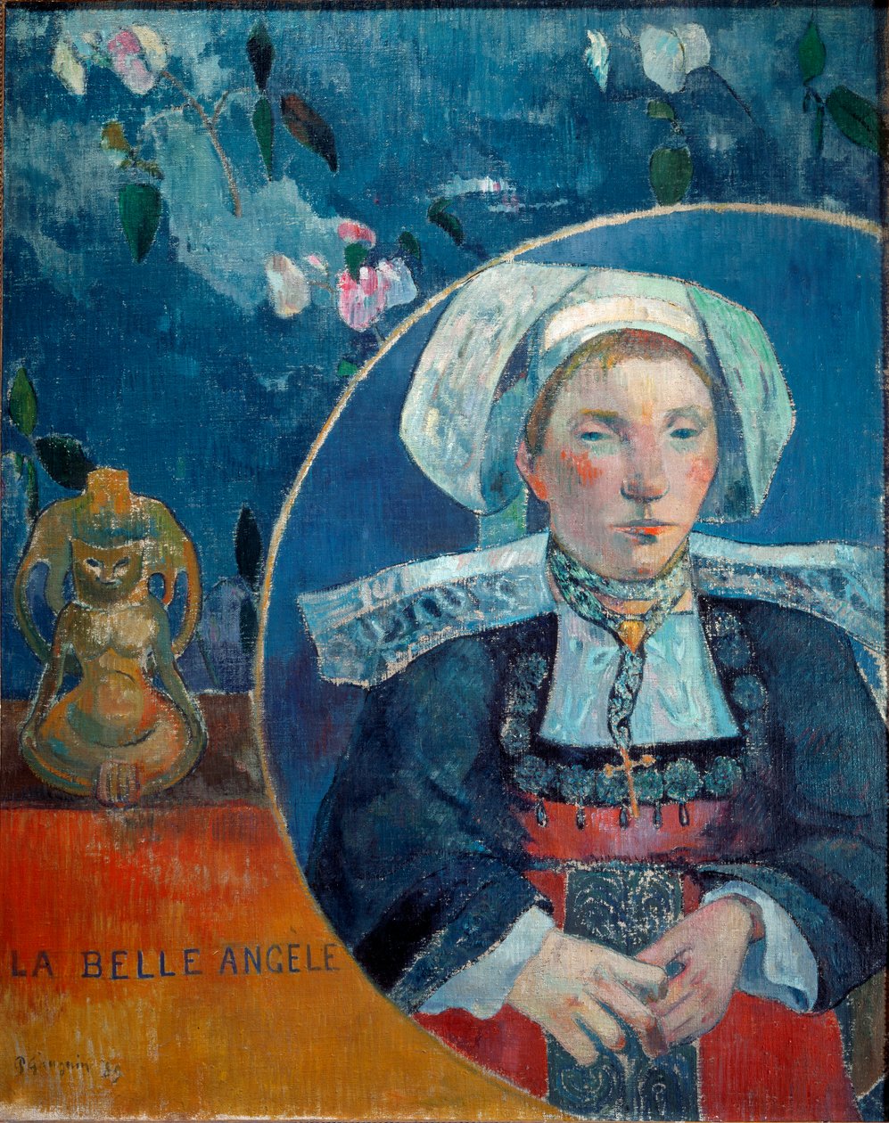 The Beautiful Angele (Olja på duk av Paul Gauguin