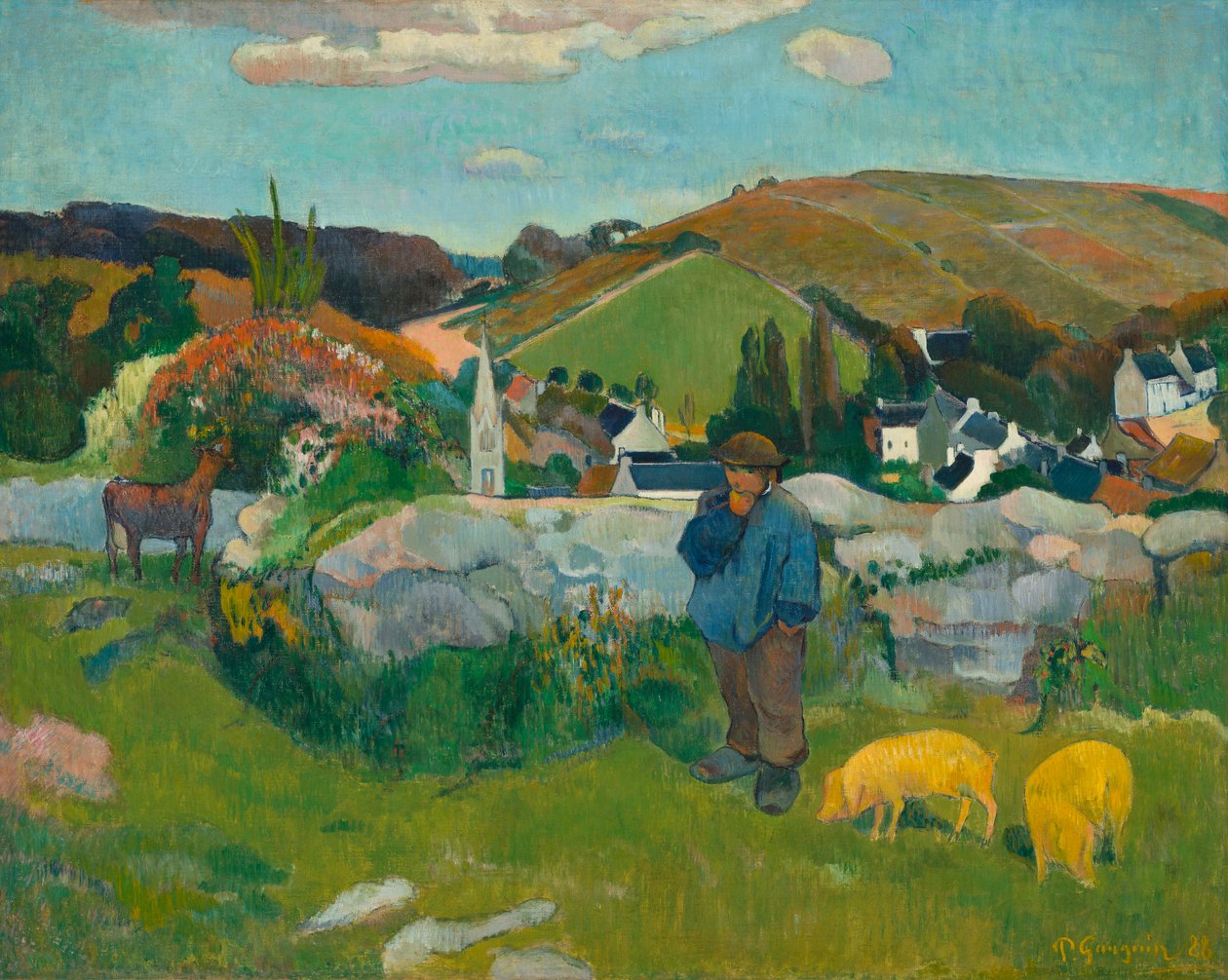 Svinhjorden, 1888 av Paul Gauguin