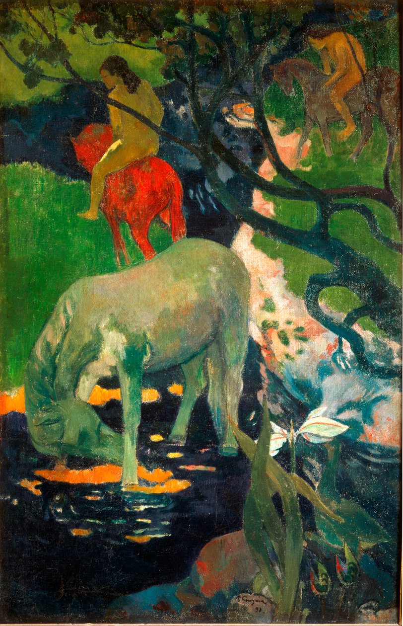 Den vita hästen (olja på duk av Paul Gauguin