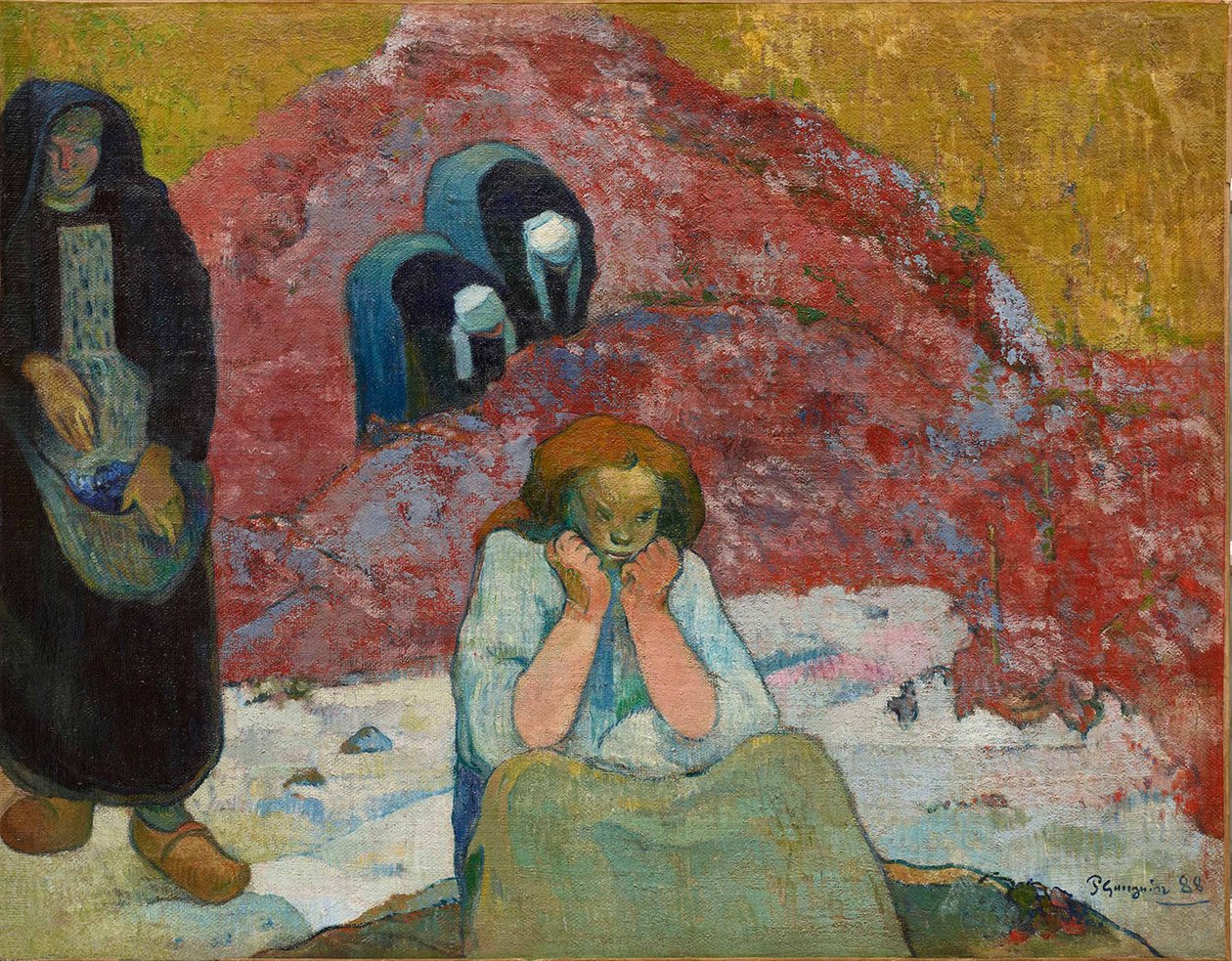 Vinskörden, mänskligt elände, 1888. av Paul Gauguin