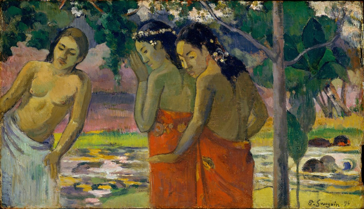 Tre tahitiska kvinnor, 1896 av Paul Gauguin