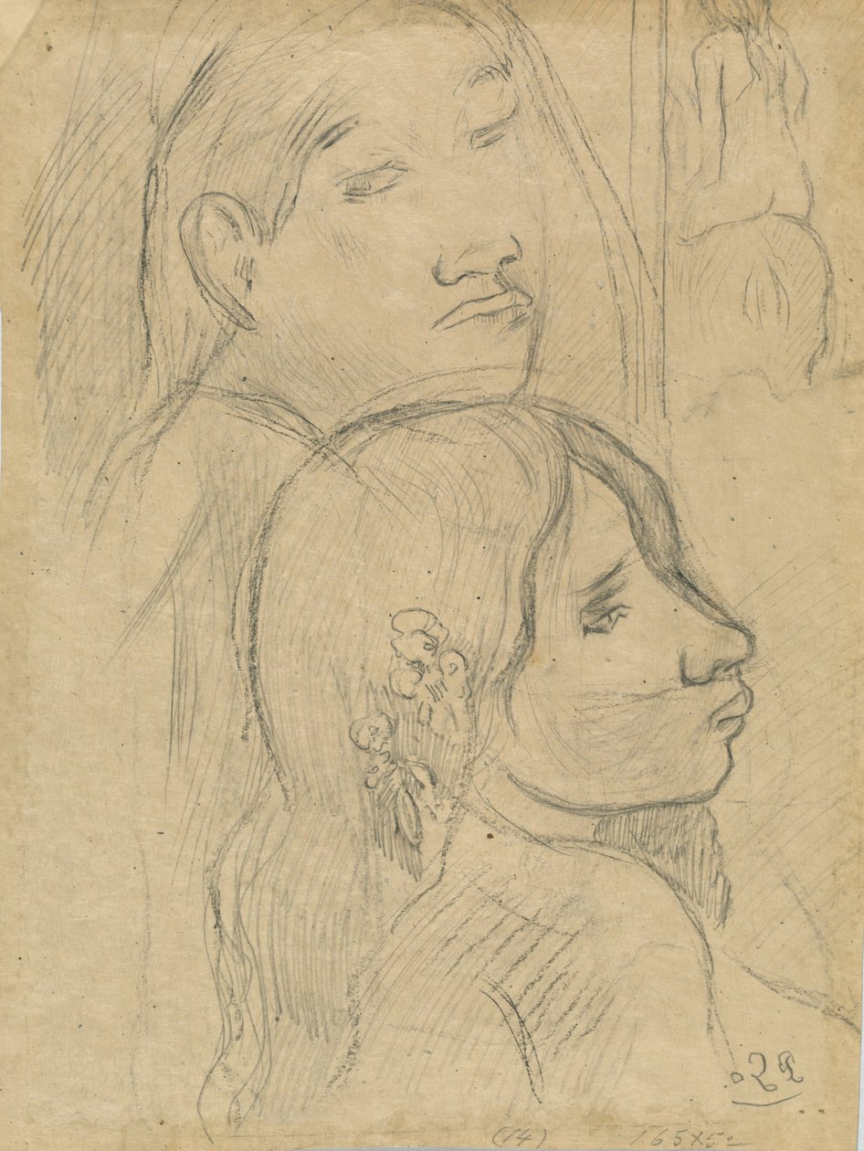 Två markiser [verso], ca. 1902. av Paul Gauguin