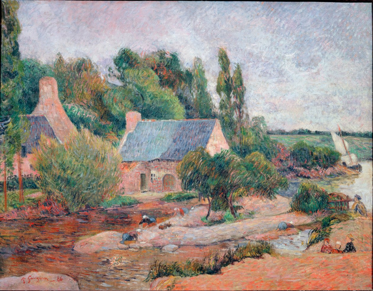 Tvättkvinnor vid Pont-Aven av Paul Gauguin