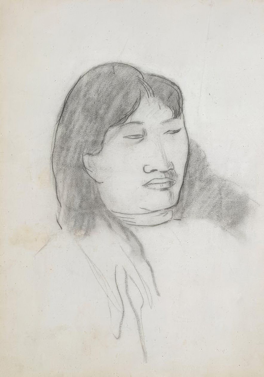 Studie av en ung Tahitian av Paul Gauguin