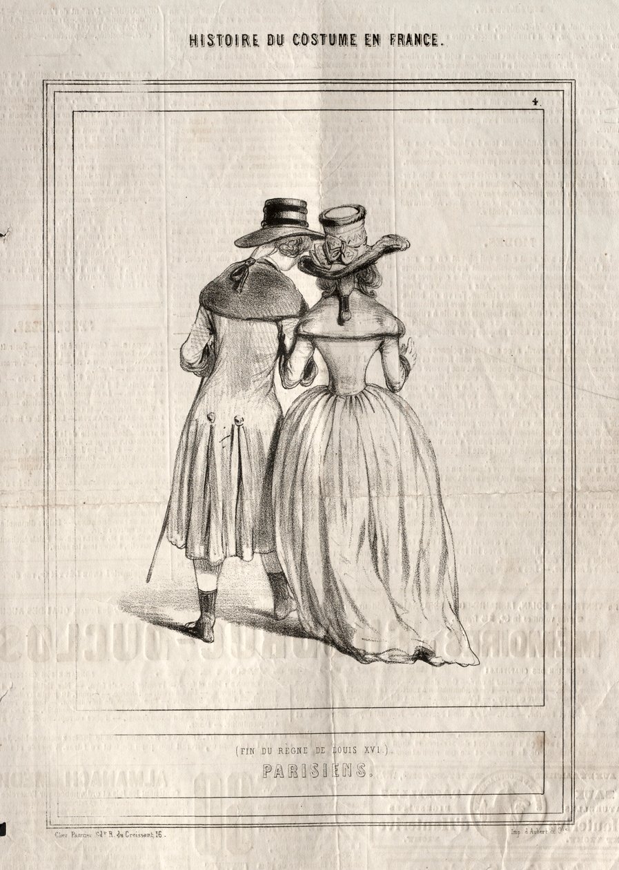 Kostymens historia i Frankrike: Parisians, 1843. av Paul Gavarni