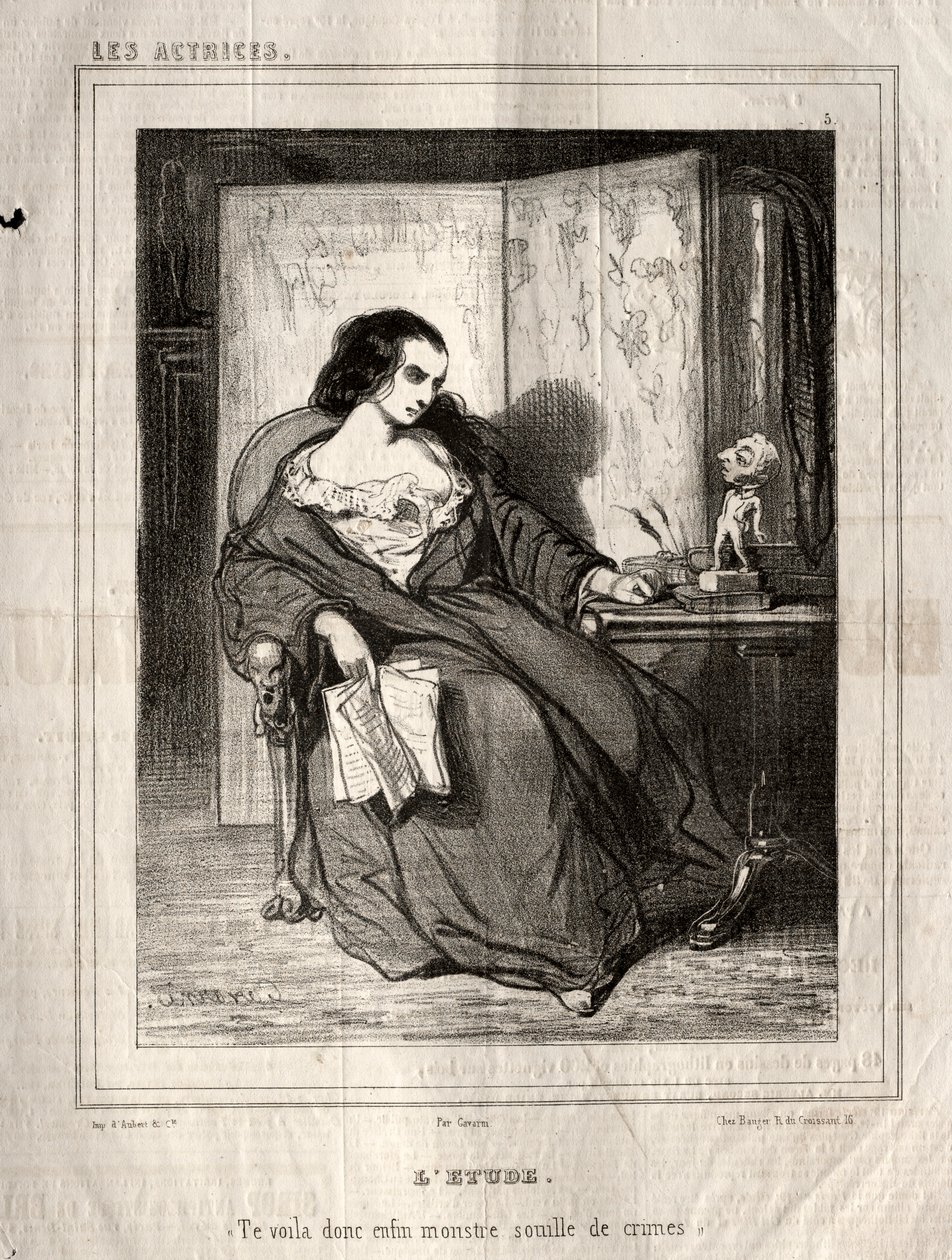 Skådespelerskorna: Studien, 1843. av Paul Gavarni