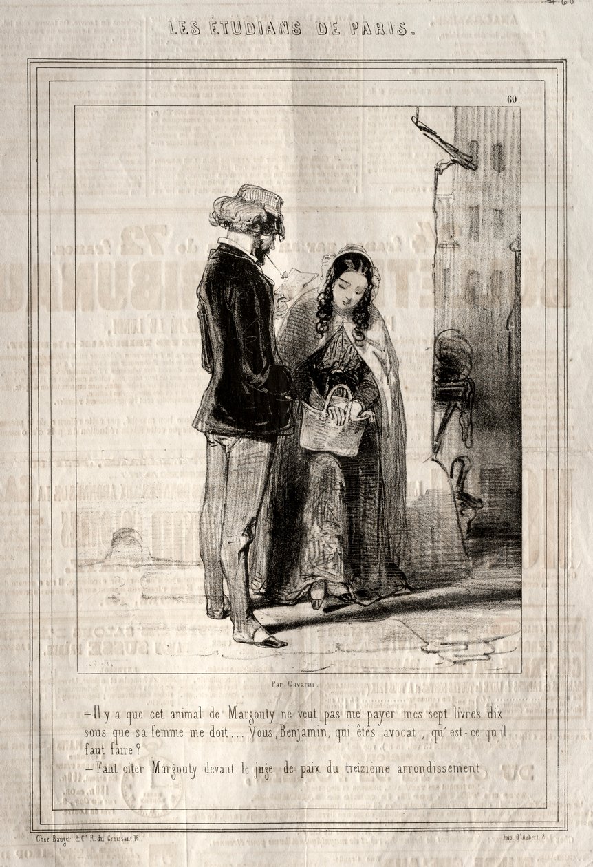 Studenterna i Paris, 1842. av Paul Gavarni