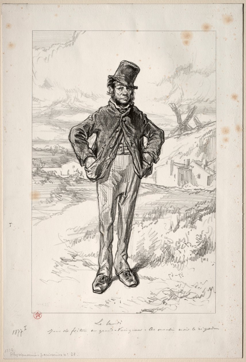 Physionomies Parisiennes: Måndagen, 1857-58. av Paul Gavarni