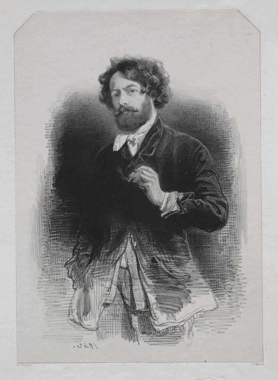 Självporträtt, 1842. av Paul Gavarni