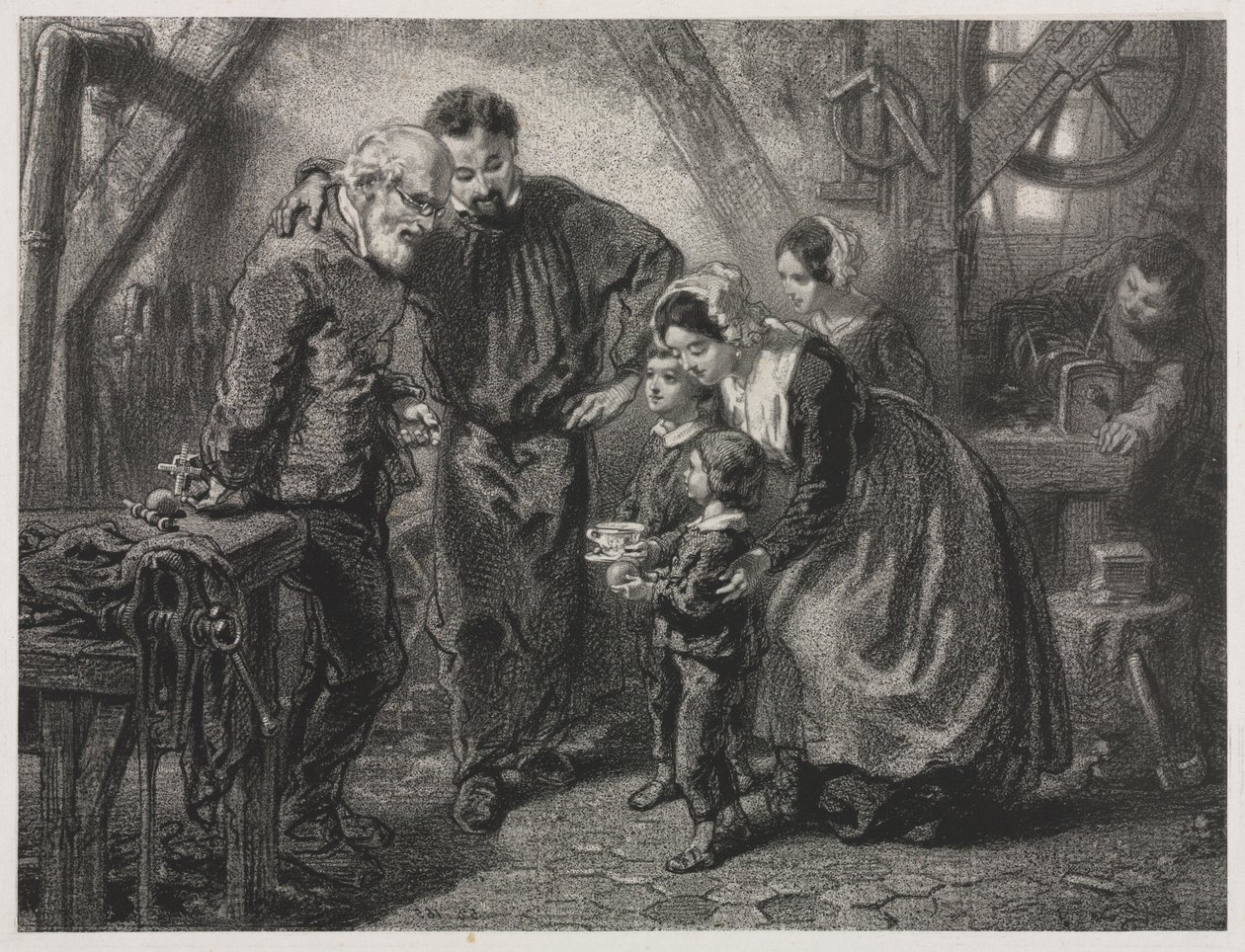 Arbetarens födelsedag. av Paul Gavarni