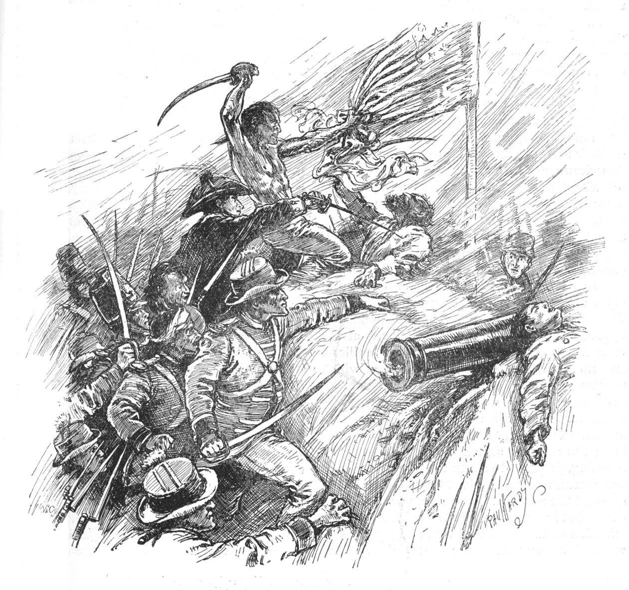De strävade efter att skala vallen, 1902 av Paul Hardy