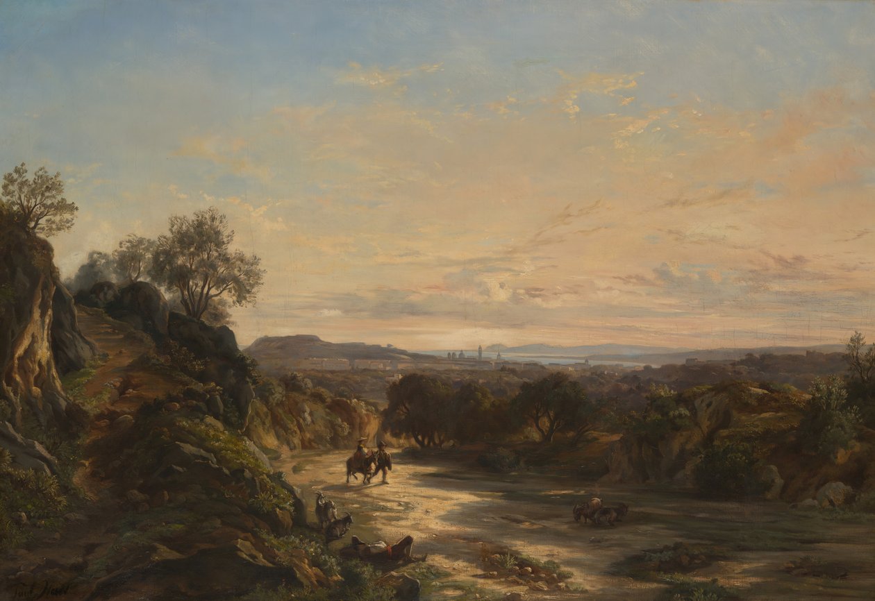 På vägen till Nice, ca 1844. av Paul Huet