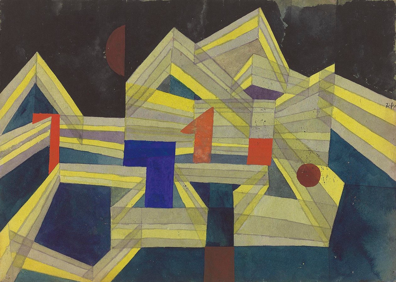 Arkitektur, transparent-strukturell, 1921. av Paul Klee