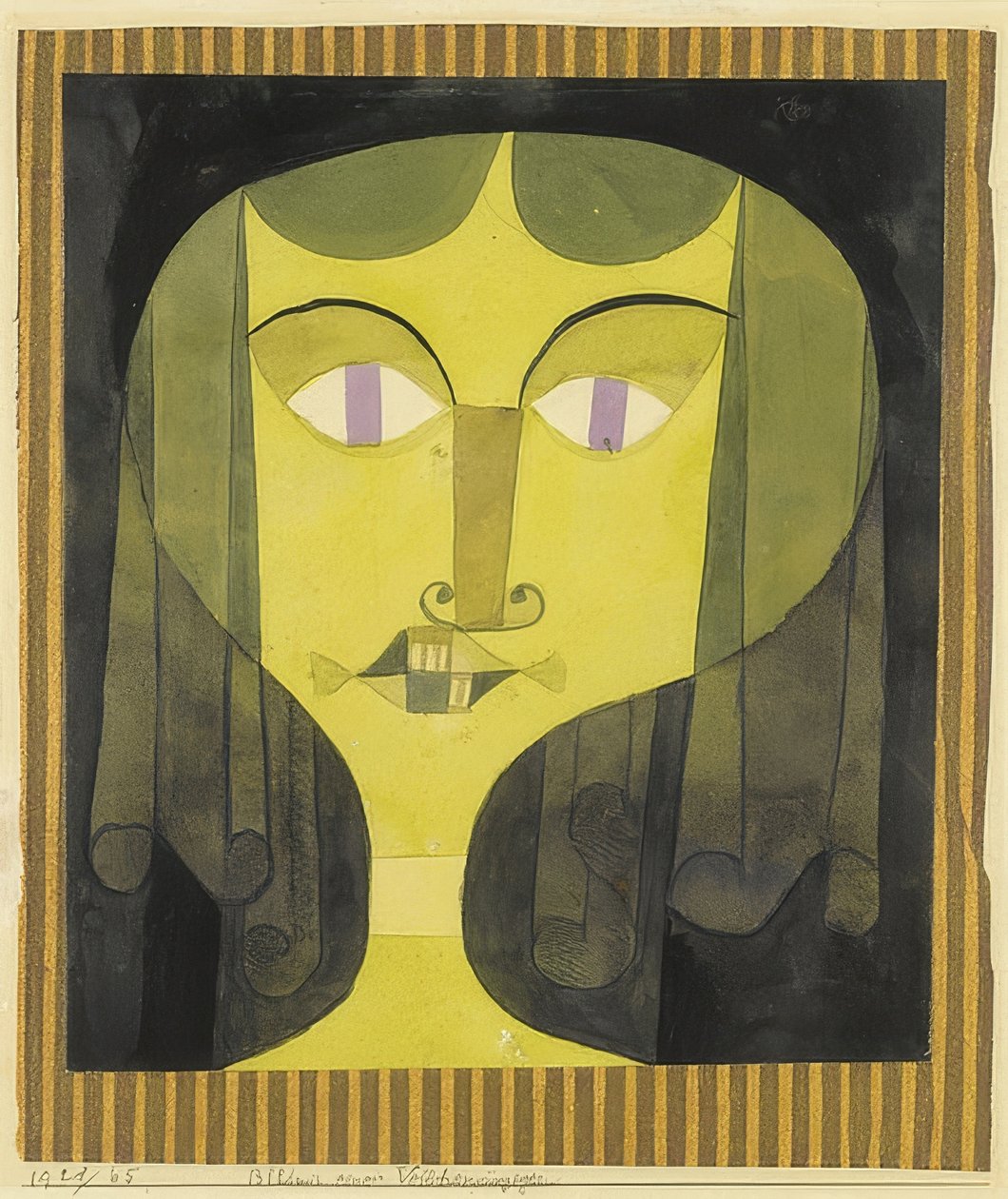 Porträtt av en violettögd kvinna. 1921/65 av Paul Klee