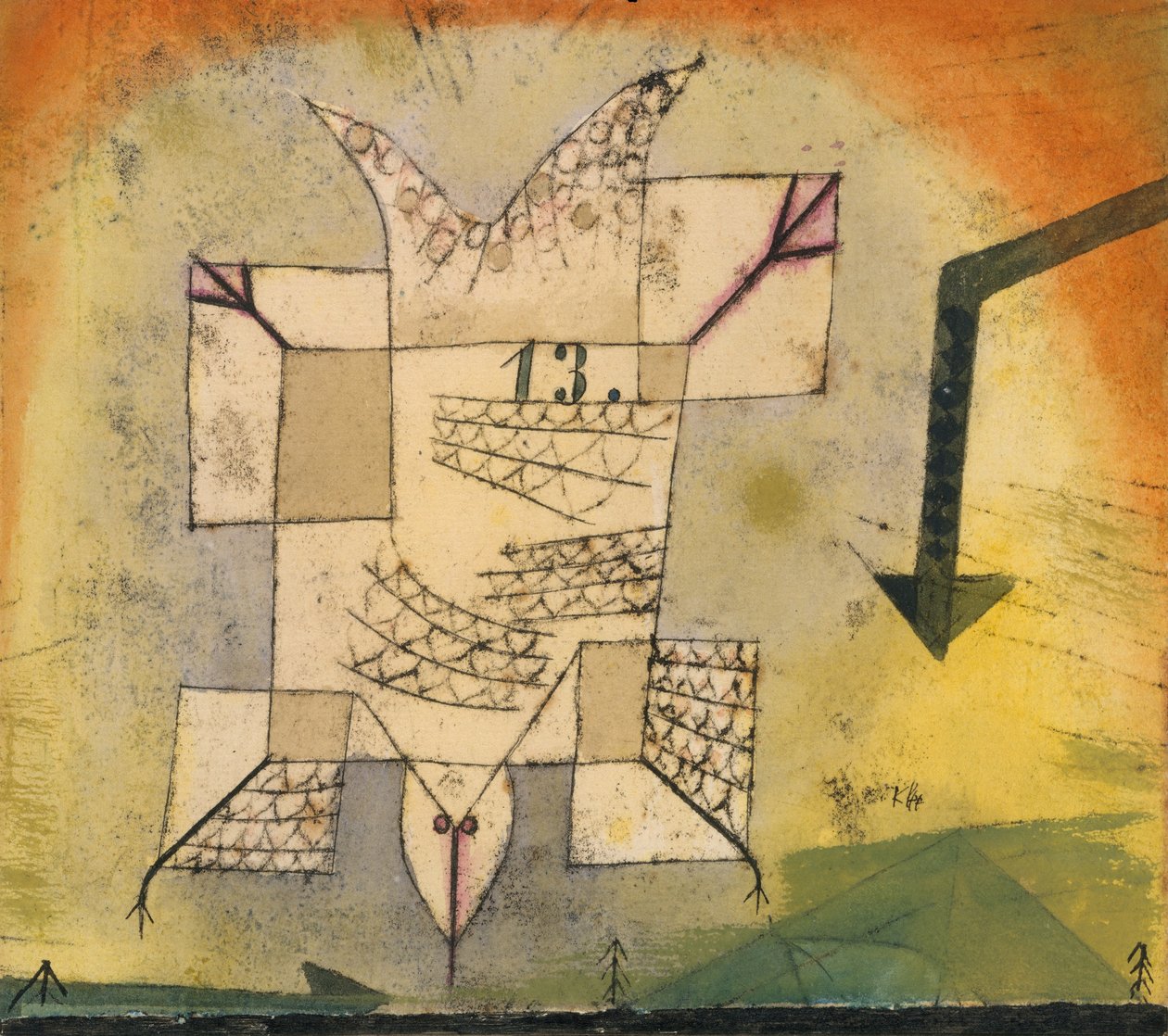 Fågelkrockar av Paul Klee