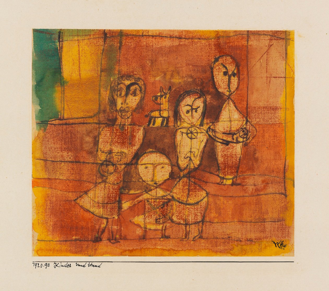 Barn och hund, 1920. av Paul Klee