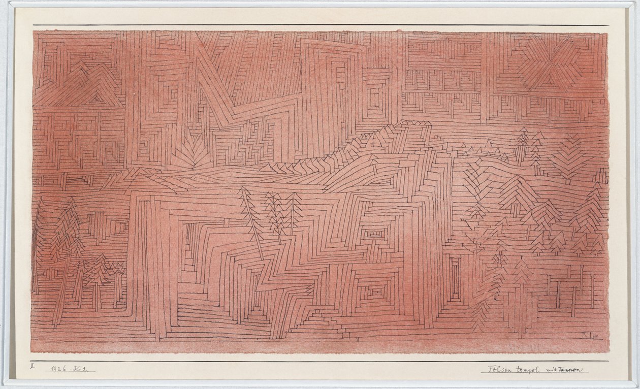 Klipptempel med granar av Paul Klee