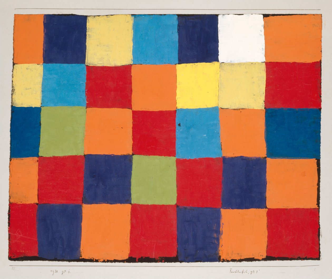Färgtabell Qu 1, 1930. av Paul Klee
