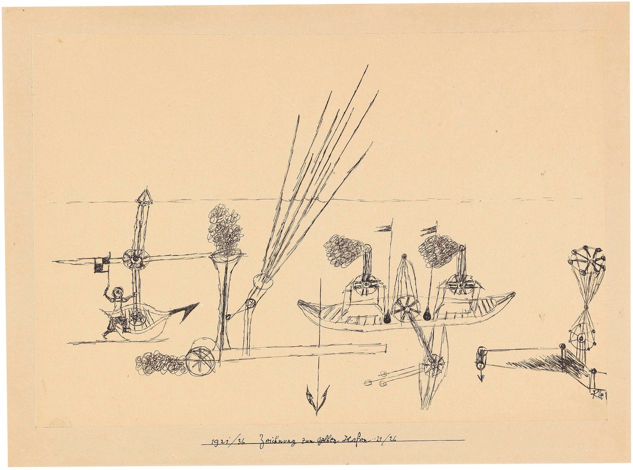 Ritning för gula hamnen, 1921-1926. av Paul Klee