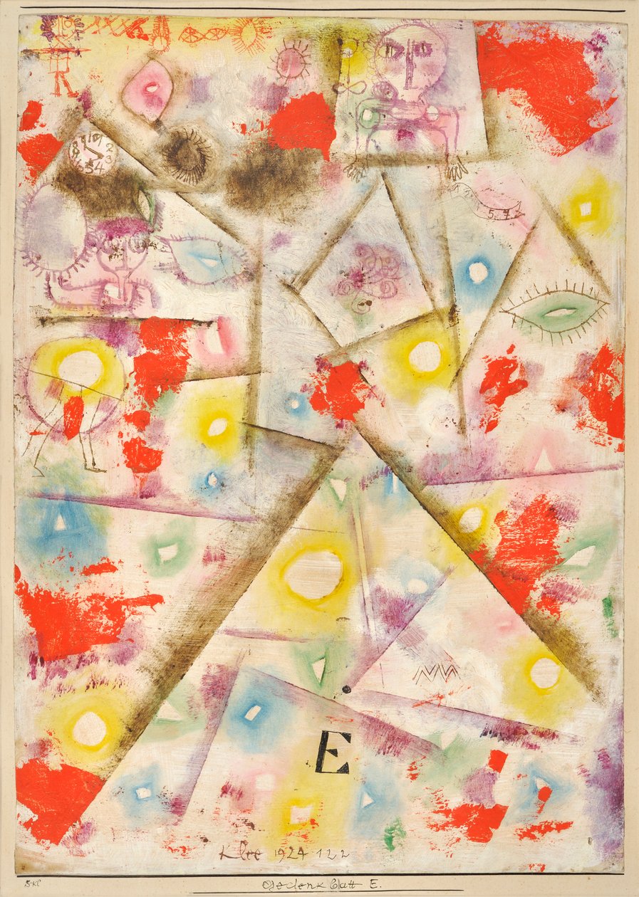 Jubileumsblad E Gedenkblatt E, 1924. av Paul Klee