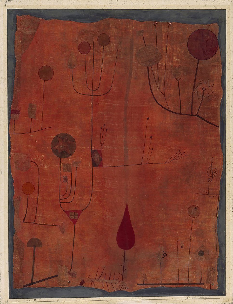 Frukter på rött, 1930. av Paul Klee