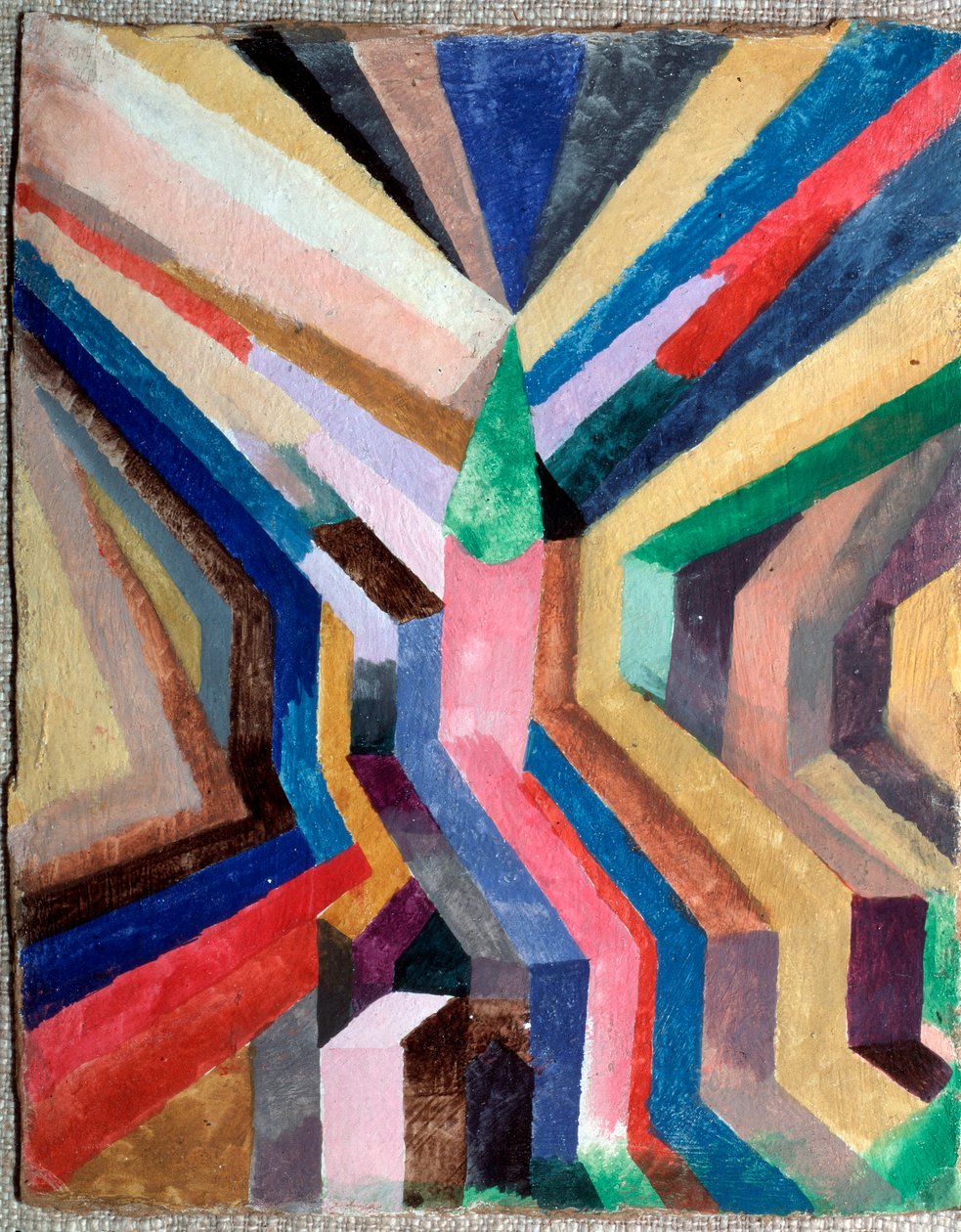 Grön klocka som centrum - Målning av Paul Klee